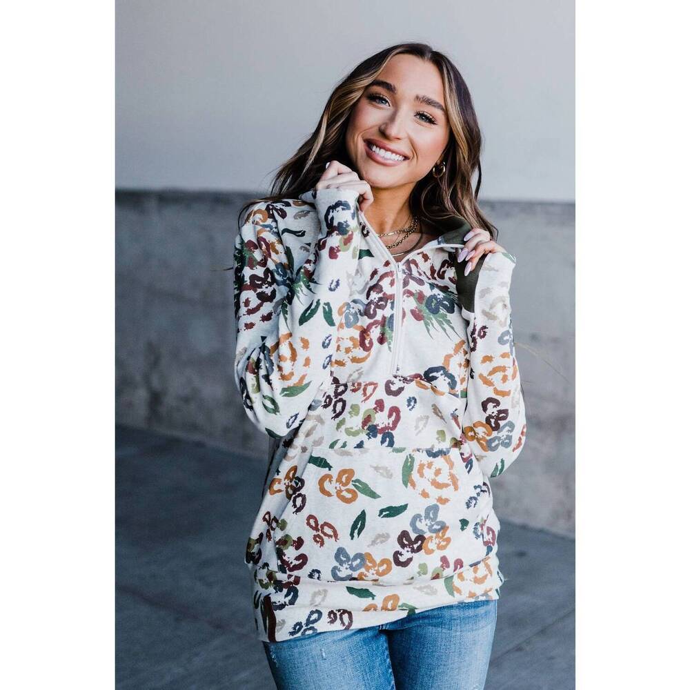 NEW AMPERSAND AVE halfzip hoodie in defy explanation